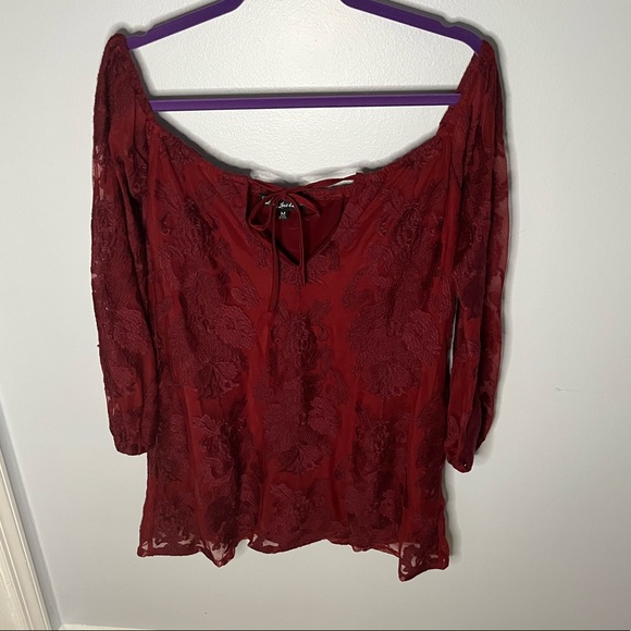 For Love & Lemons Sangria Dress Crimson Medium - Picture 4 of 11